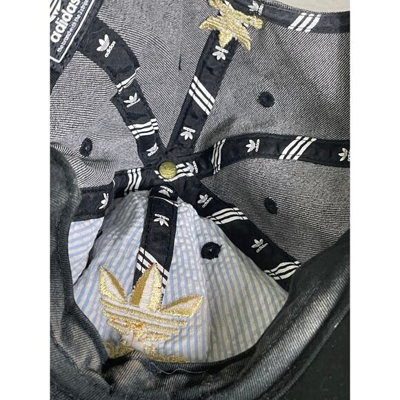 Adidas Originals Washed‎ Black Denim Dad Hat Trefoil Logo Adjustable Cap - Picture 6 of 13